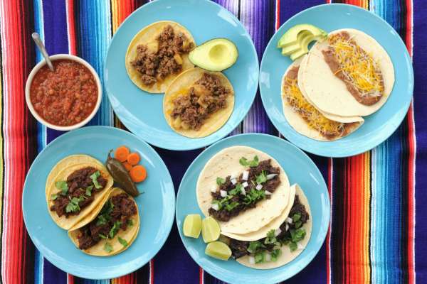 How to make your breakfast tacos — barbacoa, carne guisada, picadillo, been and cheese — in the Instant Pot
